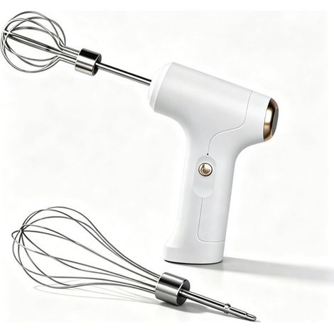 Batteur à main électrique – 3 vitesses – Sans fil – Rechargeable USB – Inox 304 – Lait, crème, œufs, pâte (1/5)