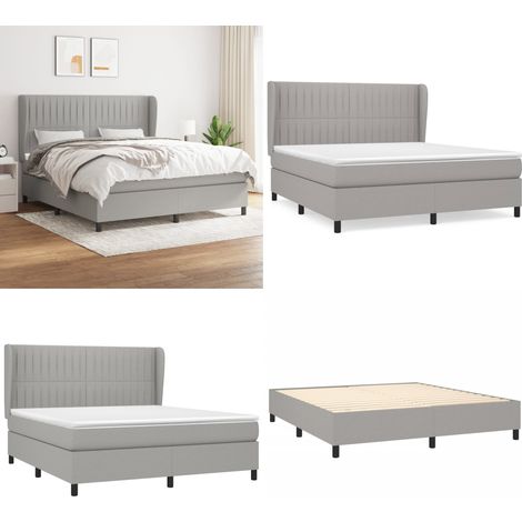 Boxspringbett mit Matratze Hellgrau 160x200 cm Stoff - Boxspringbett - Doppelbett - Schlafraum - Bettenrahmen - Lattenrost - Home & Living (1/5)