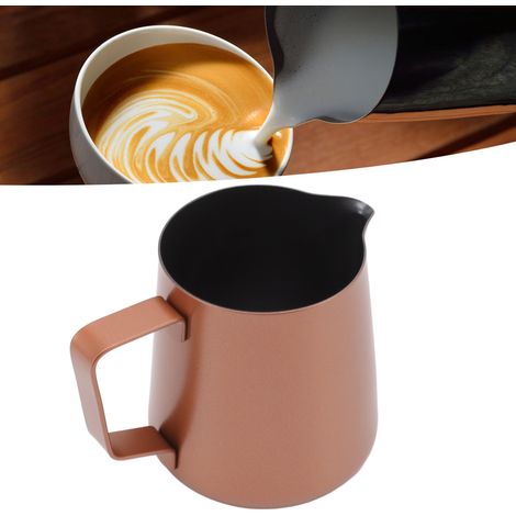 Mousseur à lait en acier inoxydable, type aigle, pour café latte épais, 350 ml, idéal pour la maison et les cafés. (1/5)