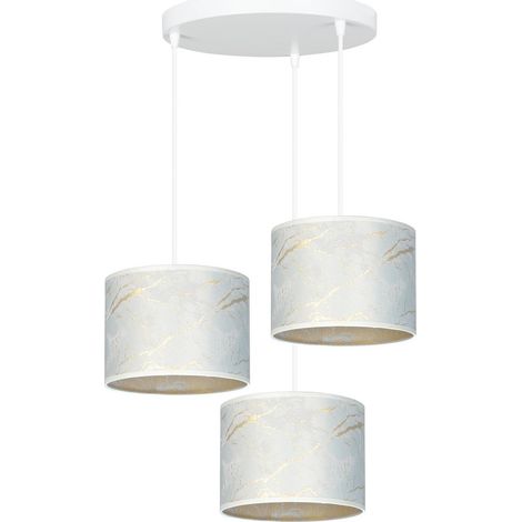 Lampadario Emibig Broddi 3 3xE27 bianco oro tessuto (1/5)