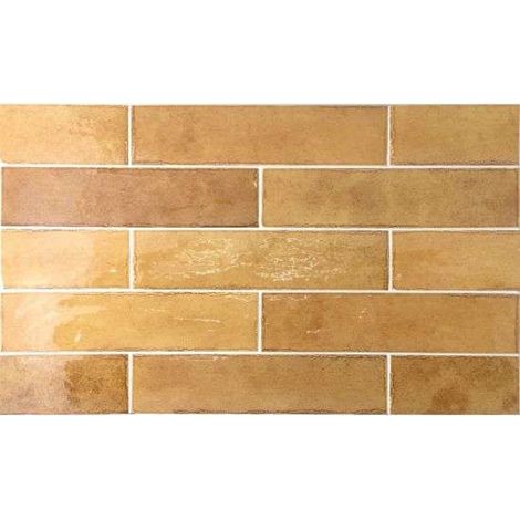 Eiffel Art Construction – Carrelage mural effet zellige jaune brillant 6x24,6 cm – Grès cérame – Épaisseur 9 mm – Finition brillante – Pour murs intérieurs (1/4)