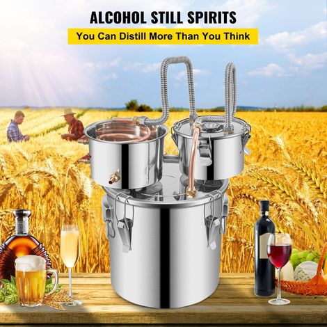 Alambic distillation 19L inox cuivre pompe circulaire thermomètre intégré kit brassage maison whisky vin cognac alcool (1/5)