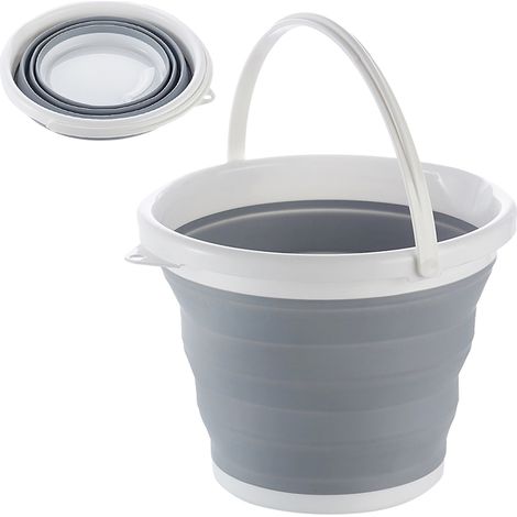 Seau pliable de 5 L, récipient à eau pliable pour la maison, le lavage en extérieur, le camping, la randonnée et la pêche. (1/5)