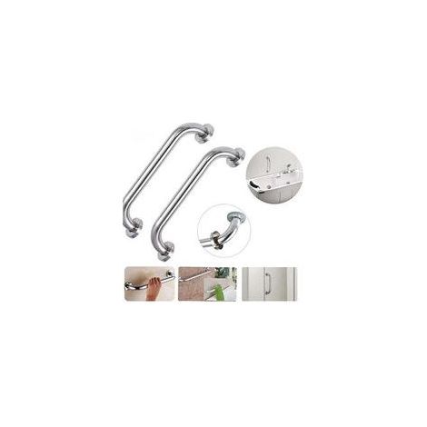 Lot de 2 barres d'appui de douche en acier inoxydable de 20 cm, pour baignoire, porte-serviettes, barres de sécurité murales pour enfants, femmes enceintes, personnes handicapées et personnes âgées (1/4)