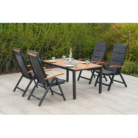 Tilos Set 9tlg 4 Sessel Kissen Tisch 150x90cm