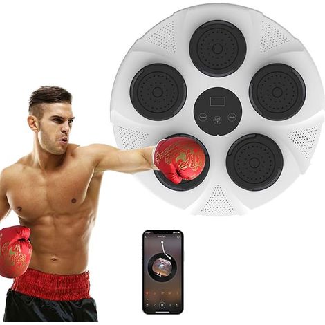 Musikboxmaschine, Smart Bluetooth Music Boxer, elektronisches Boxgerät, tragbar, Wandmontage, mit Boxhandschuhen, Boxstärketester Weib. (1/5)