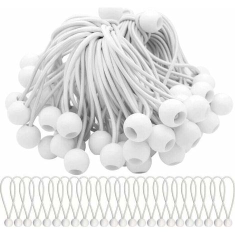 Packung mit 75 elastischen Spannern, elastischen Kordeln mit Kugeln, Bungee-Seilen, elastischen Kugeln für Festzelte, Zelte, Banner und Planen (1/4)