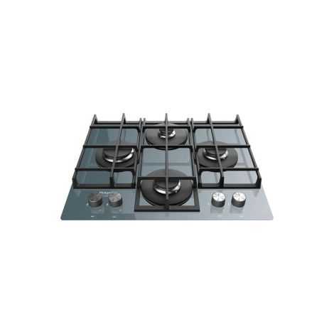 Piano Cottura Hotpoint 4 Fuochi Gas 60 cm Vetro/ghiaccio TQG 641/HA(ICE)