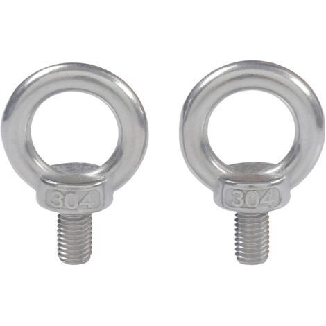 M5X10 304 Stainless Steel Male Thread Lifting Eye Ring Eye Bolt Eye Bolt Screw Machinery Shoulder 10PCS (1/4)