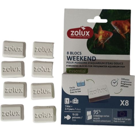 8 Blocs Week-end nourriture 15-20 poissons pour 3 à 4 jours - zolux