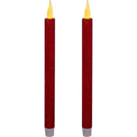 LED-Stabkerzen Colorama de Noël 2er-Set - Rot