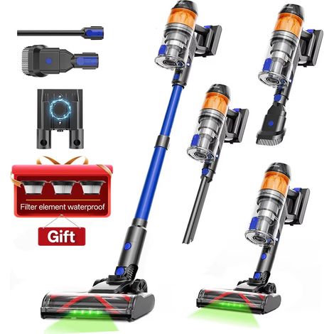 Aspirateur balai rechargeable 500 W, aspiration 50 kPa, autonomie jusqu'à 60 min, écran LED et système de filtration à 3 filtres HEPA (1/5)