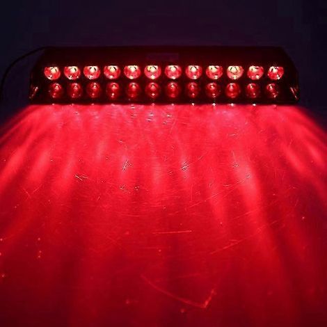 Feux stroboscopiques clignotants pour voiture, 12 LED rouges/bleues/ambre/jaunes/blanches, style police, 12 V, 12 W (12 LED rouges, Royaume-Uni) (1/5)