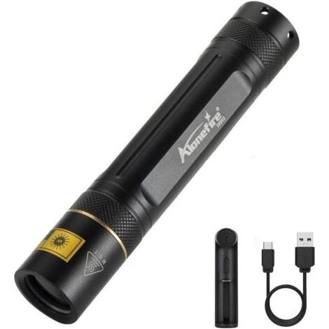 SV003 10W Lampe Torche UV LED Puissante 365nm Rechargeable Ultraviolet pour Peinture, Fluoresceine, Détecteur D'urine, avec Chargeur,Batterie (1/5)
