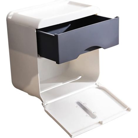 Aufbewahrungsbox für Toilettenpapier mit Stiftschublade, multifunktionale Aufbewahrungsbox, Papierboxen für Zuhause, Toilettenpapierhalter aus ABS (1/5)