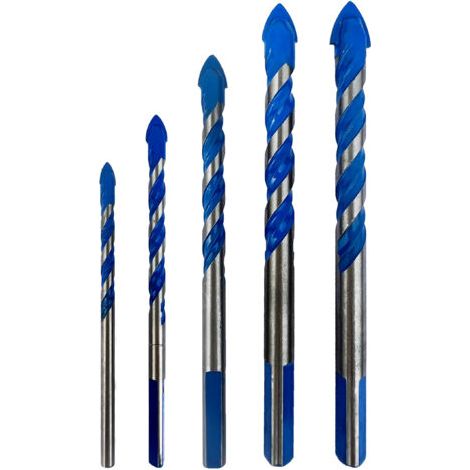 PA Glasfliesenbohrer, 4 Stück, Multi-Material-Bohrer, dreieckig, Porzellan, Metall, Bohren für Glasfliesen, Marmor, Spiegel, Holz, 6 mm/8 mm/10 mm/12 mm (1/4)