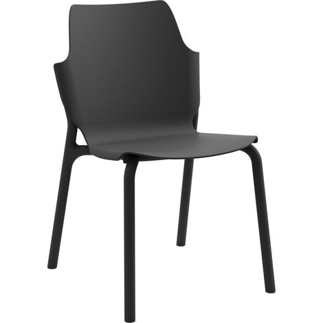 Stapelbarer Esszimmerstuhl Rebecca Mobili Zeran 83x56x47 cm Polypropylen Schwarz Modern 2er Set