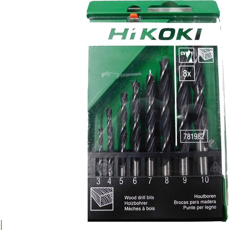 Hikoki tools 781982 - 2 - Set de brocas para madera 3 puntas 8 piezas 3/4/5/6/7/8/