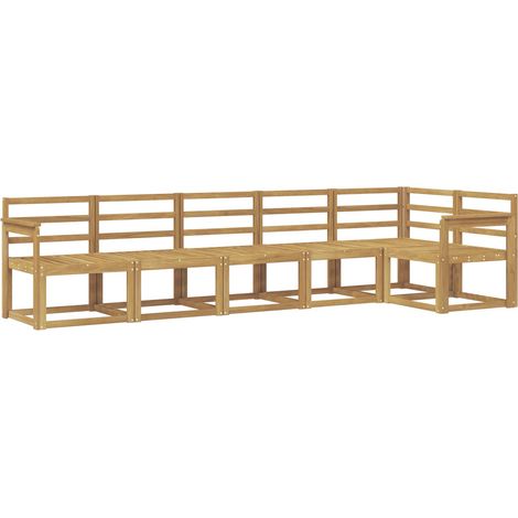 Outdoor Sofa Set 6 pcs White Solid Acacia Wood vidaXL (1/5)