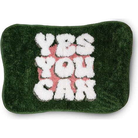 WD LifeStyle Tappeto Colorato e Vivace Decoro Yes You Can 65 x 47,5 Cm Verde (1/2)