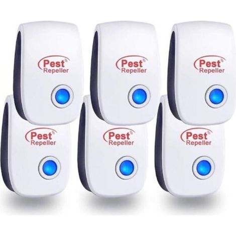 Répulsif Ultrason Anti-Rongeurs Insectes 6 Pack, Répulsif Électronique Insectes Intérieur,Ipour moustiques/cafards/Souris/araignées/Mouches (1/5)