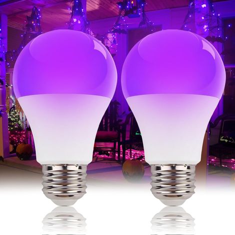 2 Ampoule LED UV E27 10W Lumière Noire 395nm Pour Fête Halloween Peinture Corps (1/5)