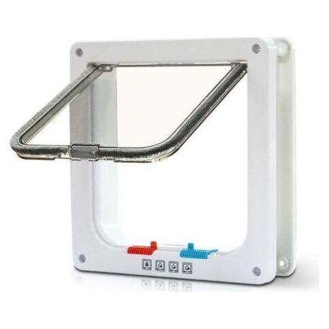 Chatière à 4 Positions Chatière pour Chat avec Tunnel Cache Découpe Chatière Chien Porte de Chat avec Serrure Chatières pour Petit Animaux Cat Mate Verrouillable Facile à Installer (1/5)