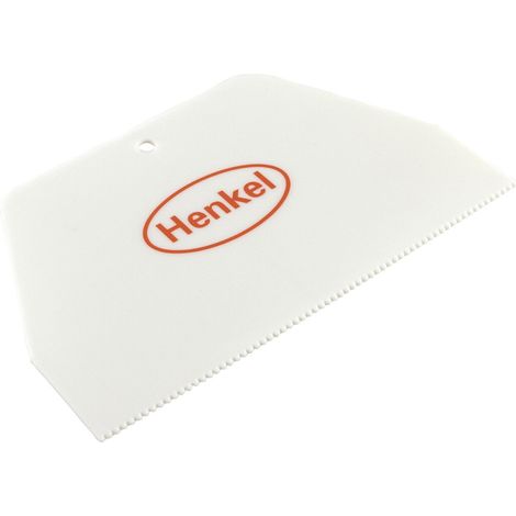 Henkel Spachtel für Holzleim - gezahnte Spachtel für einfaches Auftragen von Weißleim und Fibicon, Kunststoff weiß (1/2)