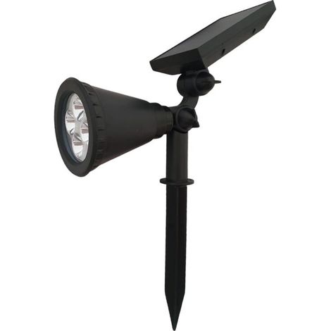 Spot à piquer LED Solaire pour Jardin 2W 5.5V DC (4 LED) - Blanc - Spot à piquer LED Solaire pour Jardin 2W 5.5V DC (4 LED) - Blanc (1/2)