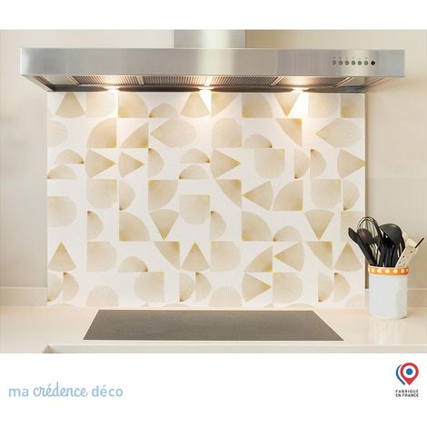 Fond de hotte : Rayonnement doré - Verre trempé - 90 cm - 60 cm (1/5)
