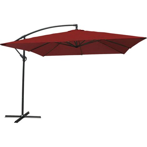 Freistehender Sonnenschirm MOLOKAI quadratisch 2,7x2,7m rot