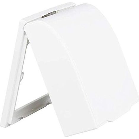 RHG Boîtier étanche en plastique pour interrupteur mural, sonnette de porte, couvercle rabattable pour la maison (blanc)
