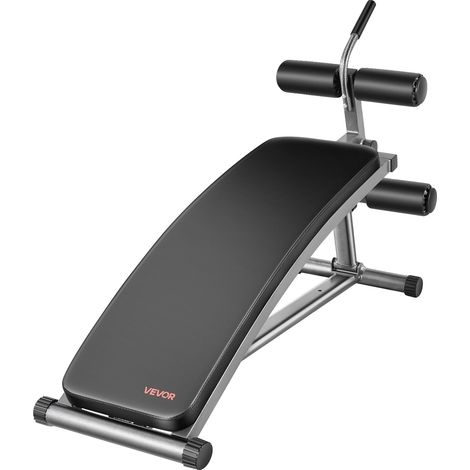 Banco de abdominales Vevor, banco de pesas curvo inclinado con asa para abdominales inversos, con 6 ajustes de altura regulables, acero resistente, capacidad (1/2)
