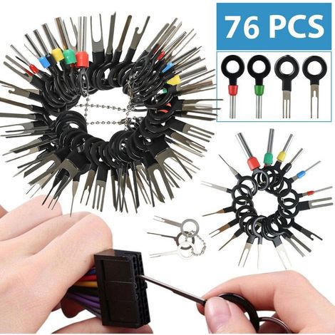 76pcs New Wire Terminal Removal Tool Automotive Electrical Wiring Crimp Connector Pin Kit (1/5)