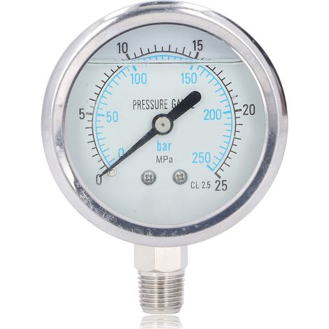 Jauge de pression sous vide en acier inoxydable pour usage industriel et domestique - 1/4 NPT, 0-25 MPa (1/5)