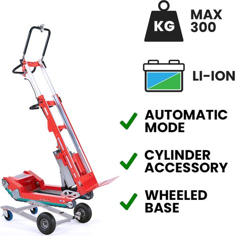 Carretilla sube escaleras eléctrica Skipper para transporte de bombonas base con ruedas batería de litio Superpower 300 kg (1/5)