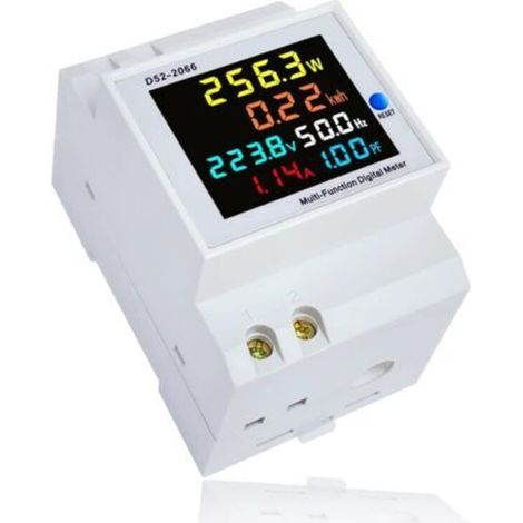 Compteur D'énergie Numérique, Compteur D'électrique Numérique AC 40-300V 100A Compteur Divisionnaire Electrique DIN Mètre Watt KWh Voltmètre Ampèremètre (1/5)