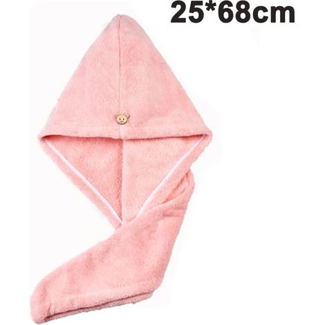 Haarturban, Mikrofaser-Haartrockentuch mit Knopfdesign, geeignet für Mädchen und Frauen (1/5)