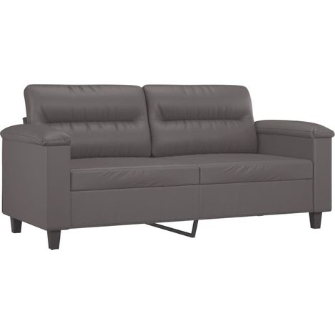 vidaXL Divano a 2 Posti Grigio 140 cm in Similpelle (1/5)