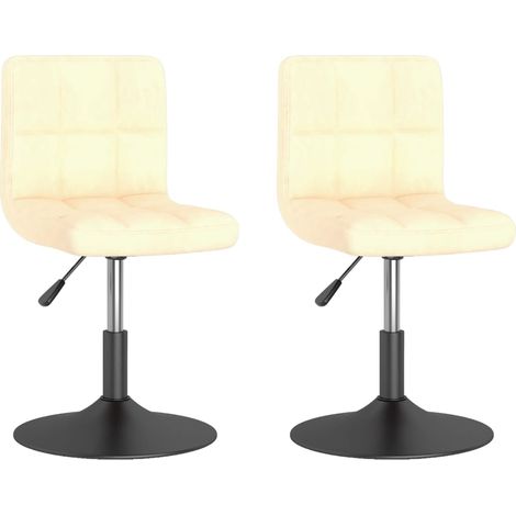 Maison Exclusive - Esszimmerstühle 2 Stk. Drehbar Creme Samt