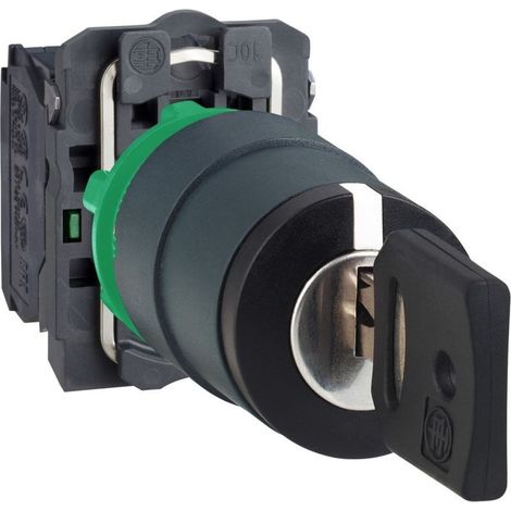Harmony XB5 - bouton à clé 455 - Ø22 - 3 pos fix - retr GCD - 2F - vis (1/4)