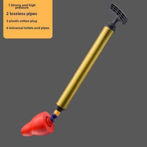 déboucheur de toilettes, outil d'aspiration pour canalisations de toilettes, déboucheur de canalisations d'égouts (drogue à cylindre pneumatique rouge standard [bouchon en caoutchouc pour orifice de t (1/5)