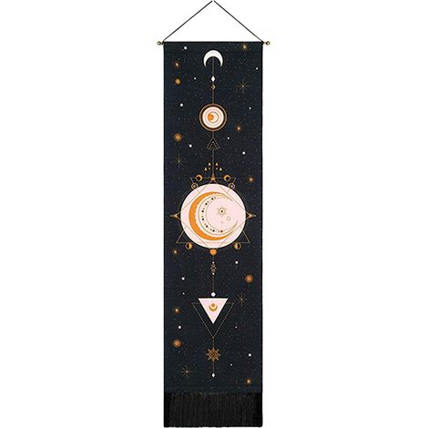 Tapestry Lune - Motif Phase Lunaire - Décoration Murale Bohème - Pour Salon Chambre Porte - 150 x 200 cm (1/5)