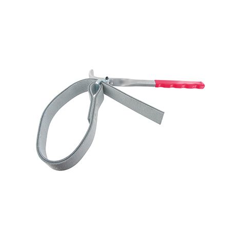 Chiave a cinghia da 215 mm, tessuto antiscivolo, per filtri di diametro fino a 140 mm. Manico in acciaio cromo-vanadio.