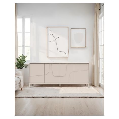 Buffet STONE 4 portes – Cashmere mat (1/4)