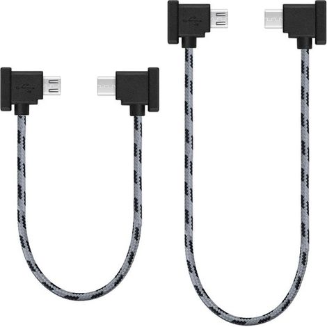 Câble en aluminium micro USB vers USB-C (2 pièces) de 30 cm + 1,5 m, compatible avec iPhone 15 Pro, DJI Mavic Mini, Mini SE, Mavic 2 Pro/Zoom, Mavic Air, Mavic Pro et S. (1/5)