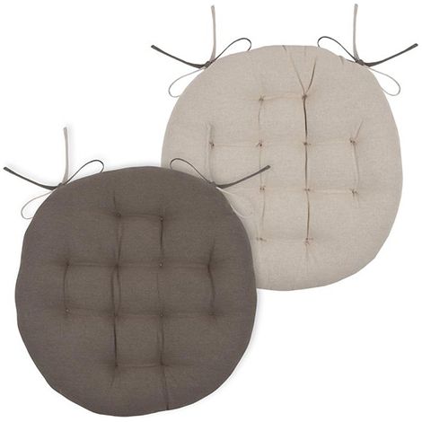 Runde Stoff-Galette Taupe/Leinen ø.38cm - Stoff