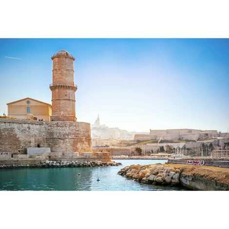 Tableau sur toile port Saint-Jean 45x65 cm - Impression sur Toile Murale Décorative - Image imprimée en HD sur Toile - Toile sur Châssis en Bois FSC - Fabriqué en France (1/4)
