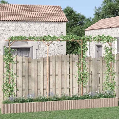 Pergola en bambou pour jardin et terrasse – Structure rustique 385 x 40 x 205 cm – Treillage pour plantes grimpantes (1/5)