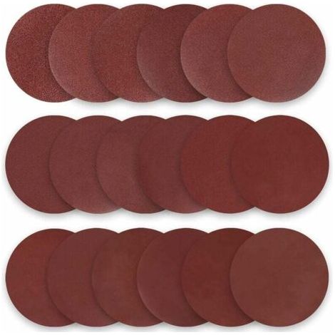 Disque de Ponçage 50pcs Disques Abrasifs,Disques abrasifs Diamètre 100 mm Grain P60 rouge Papier abrasif pour construction a sec (1/5)